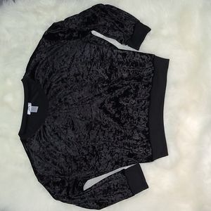 Black Velour Longsleeve Blouse